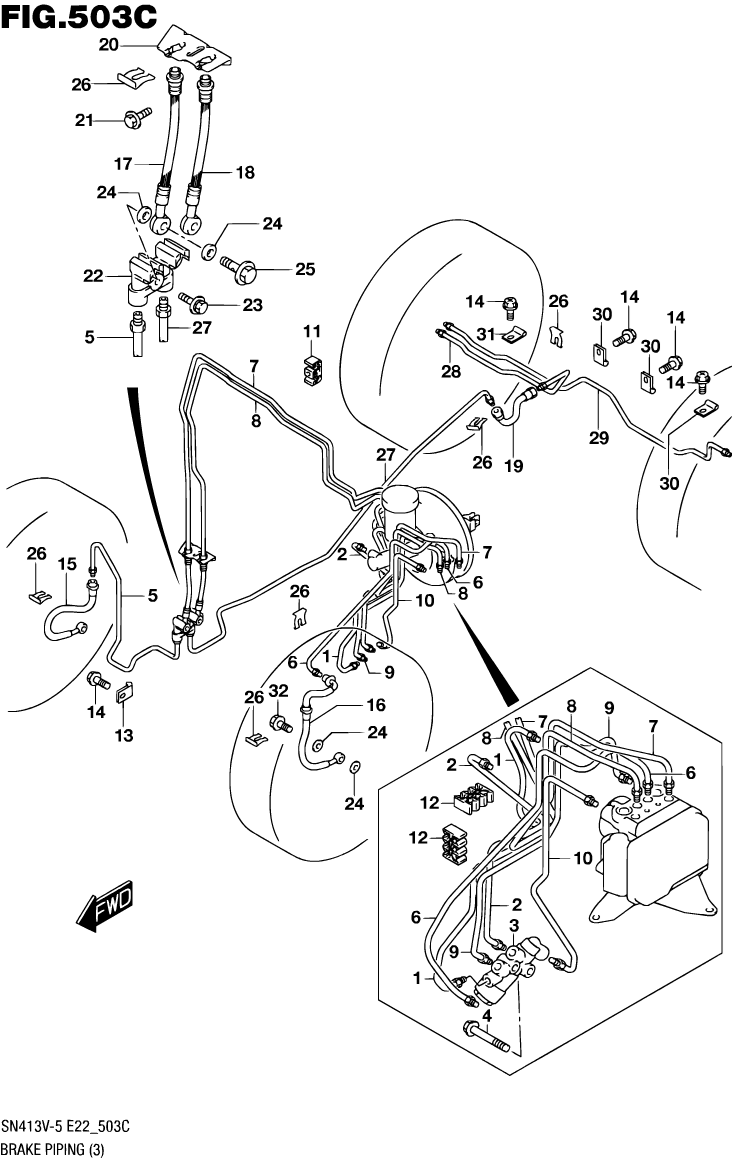 Brake Piping - LHD With ABS