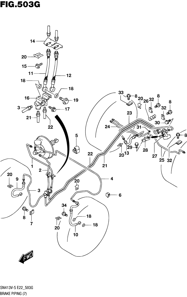 Brake Piping - RHD No ABS