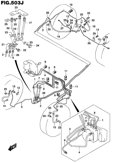 Brake Piping - RHD With ABS With ESP