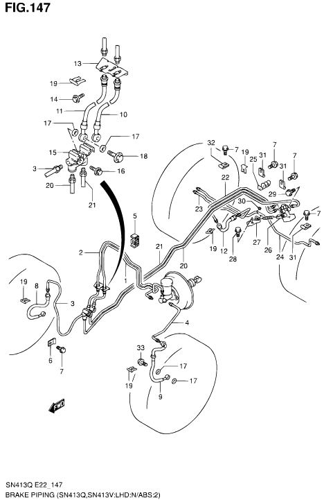 Brake Piping - LHD No ABS