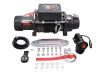 Black Raptor 12v 9500 lbs Waterproof Winch, Synthetic Rope, Wireless Remote - Gear ratio 216:1