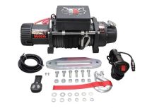 Black Raptor 12v 9500 lbs Waterproof Winch, Synthetic Rope, Wireless Remote - Gear ratio 265:1